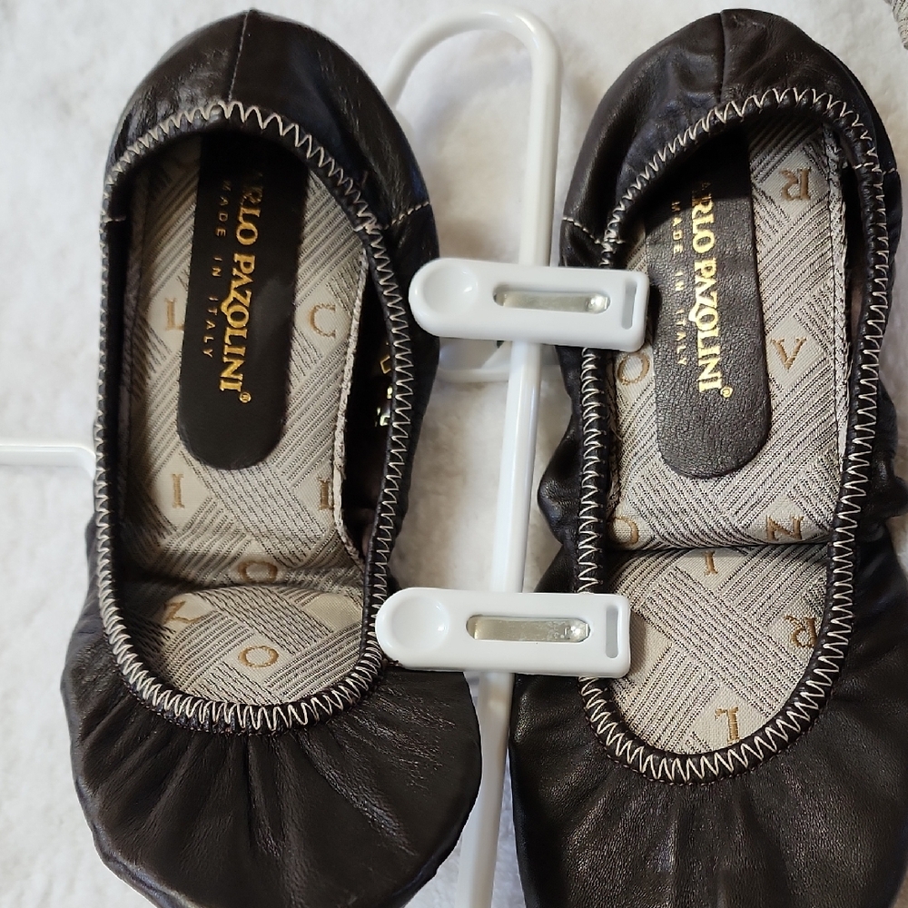 Carlos Pazolini Women's Brown Leather Flats Shoes Size 9.5/10 (40/41) New
